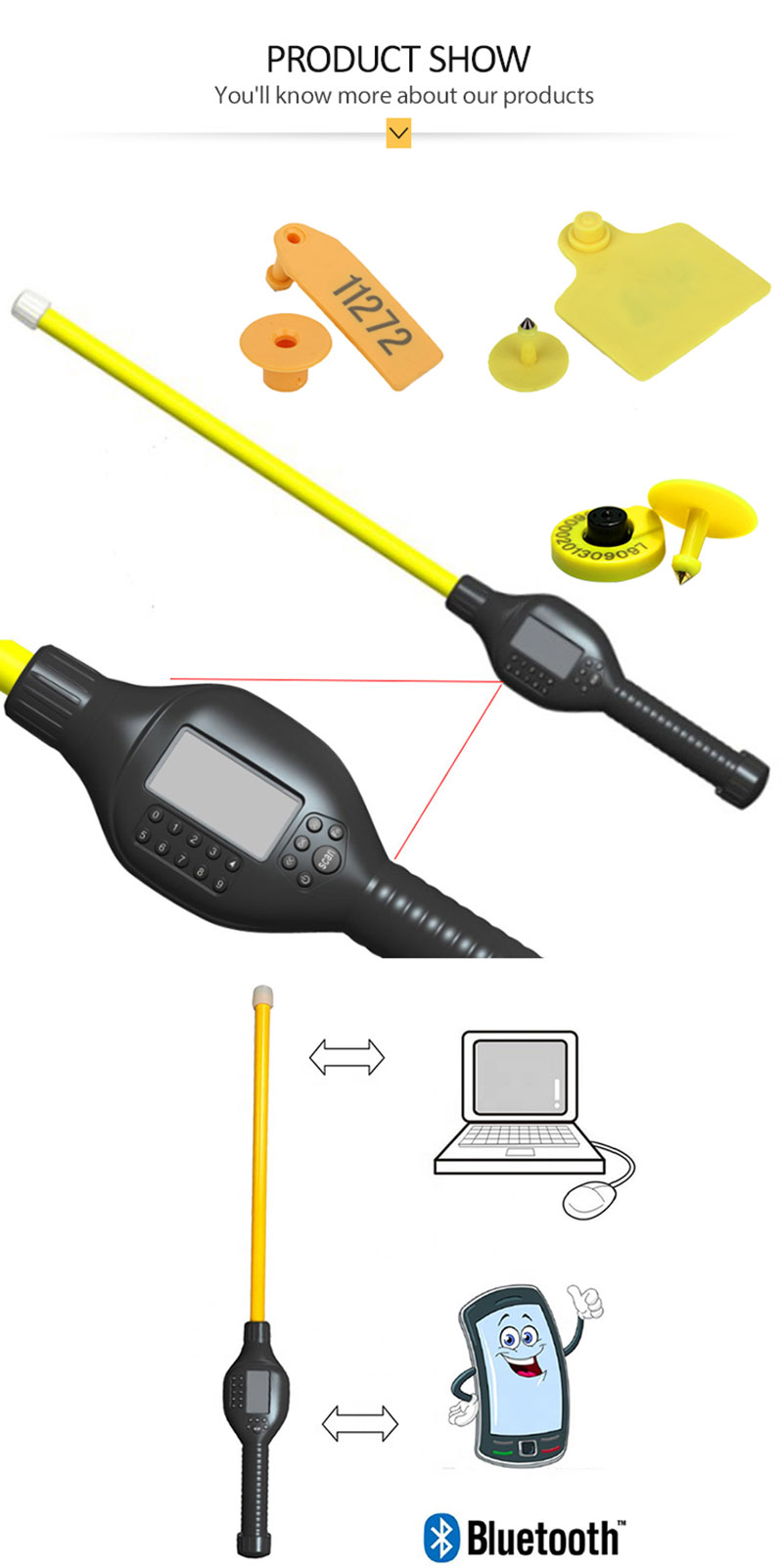 134.2Khz low frequency animal RFID tag reader 2