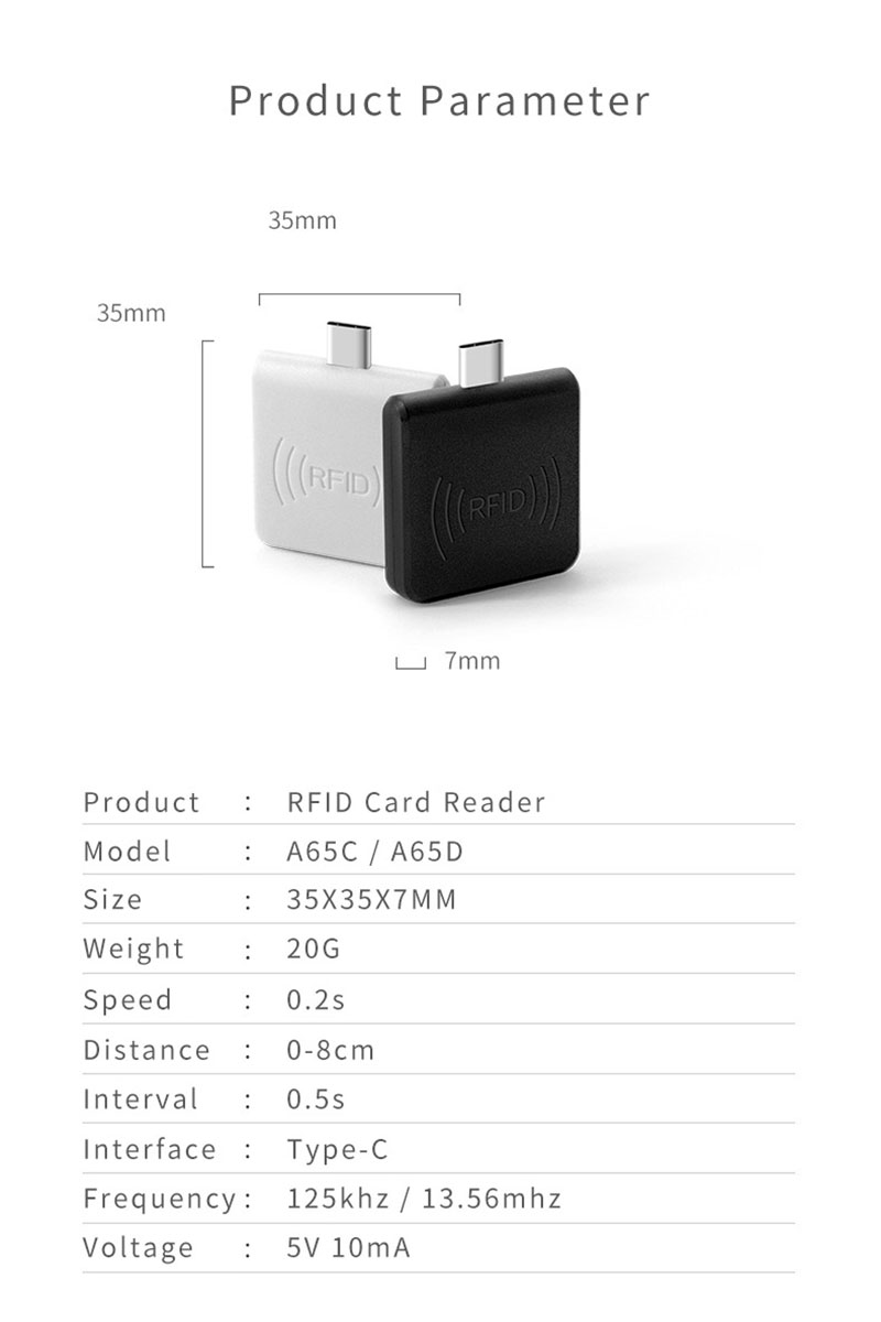 Frequency 13.56mhz Android Phone Microchip RFID Reader 11