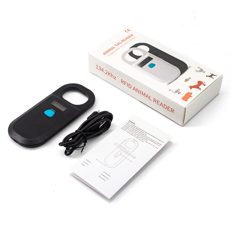 Portable Small Handheld 134.2Khz Rfid Animal ID Reader 9