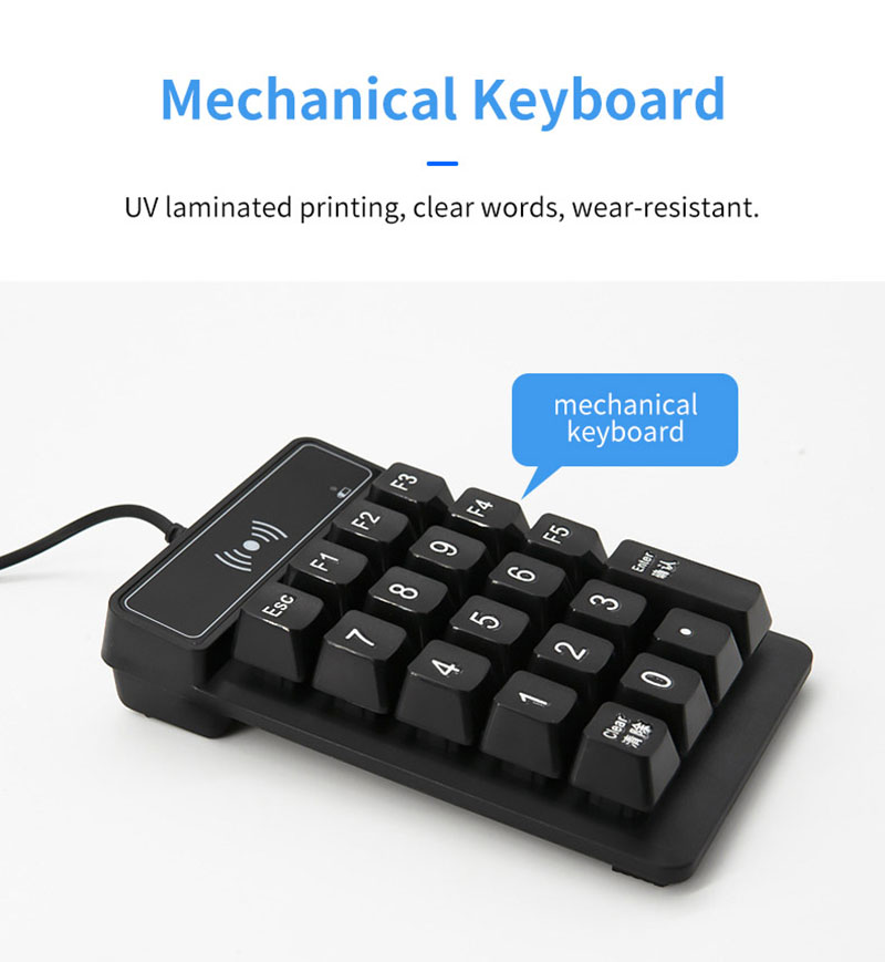 Protocol ISO 14443A Working Frequency 125Khz or 13.56mHz Chip Card Reader With Small Keyboard 4