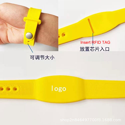 RFID tag insertable Silicone wristband