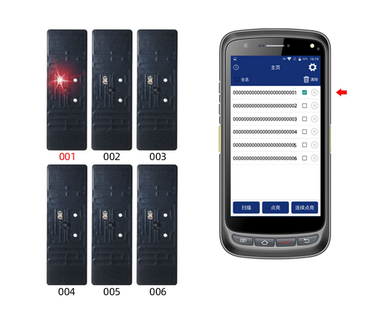 rfid electronic tag ultra high frequency passive anti-metal light positioning finding object tag luminous reminder item management 2